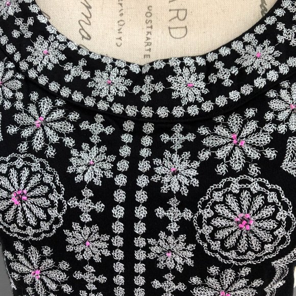 Embroidered Black Dress - Picture 7 of 10